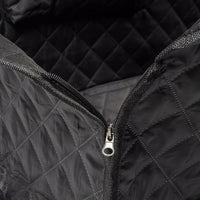 Close-up of quilted waterproof fabric on dog car seat cover