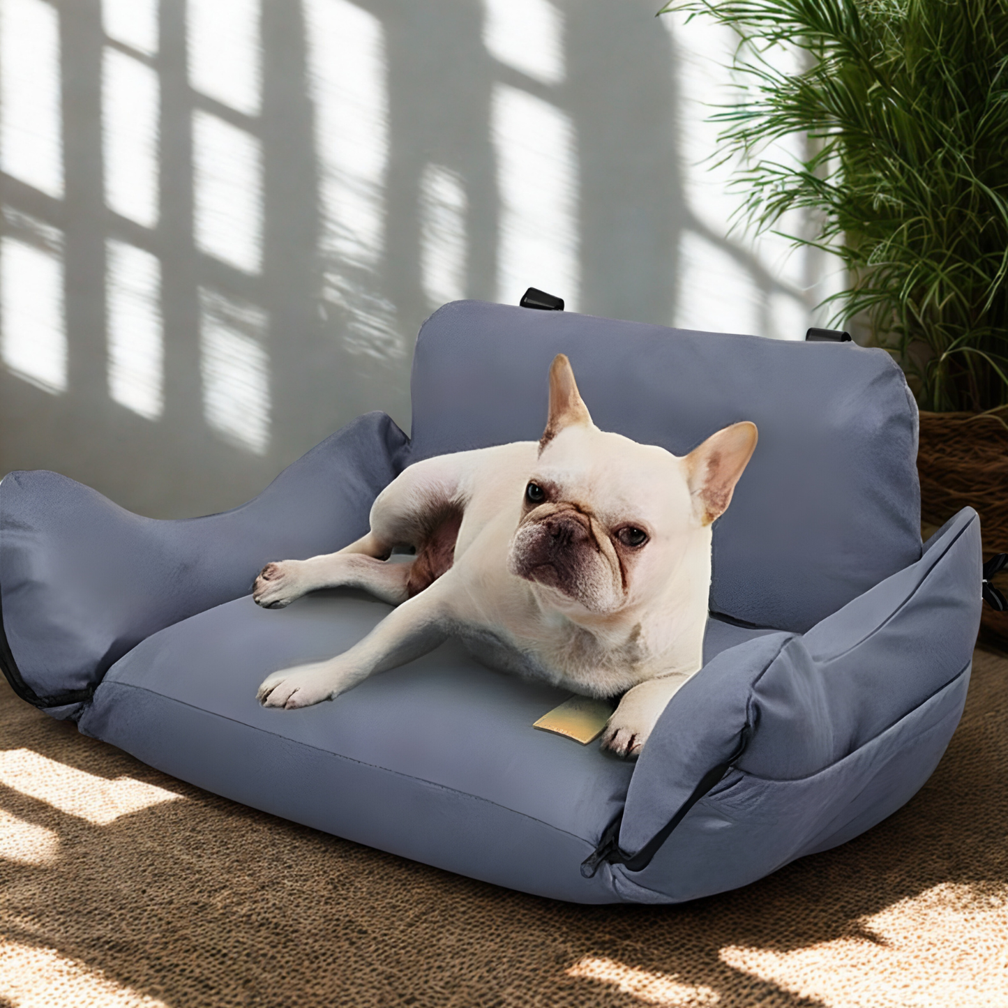 Pawsmee waterproof dog car seat and travel bed used indoors for small dog comfort