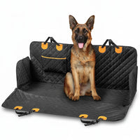 Waterproof dog car seat cover with non-slip design protecting car seats from mud and scratches